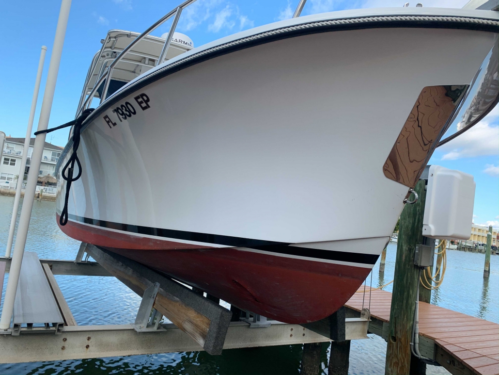 Fiberglass Shamrock 26ft boat detailing portfolio